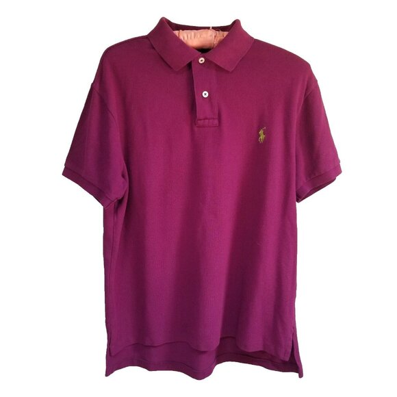 Polo Ralph Lauren Other - Polo Ralph Lauren Blue Label Mens Custom Fit Pony Logo Polo Shirt Medium Plum